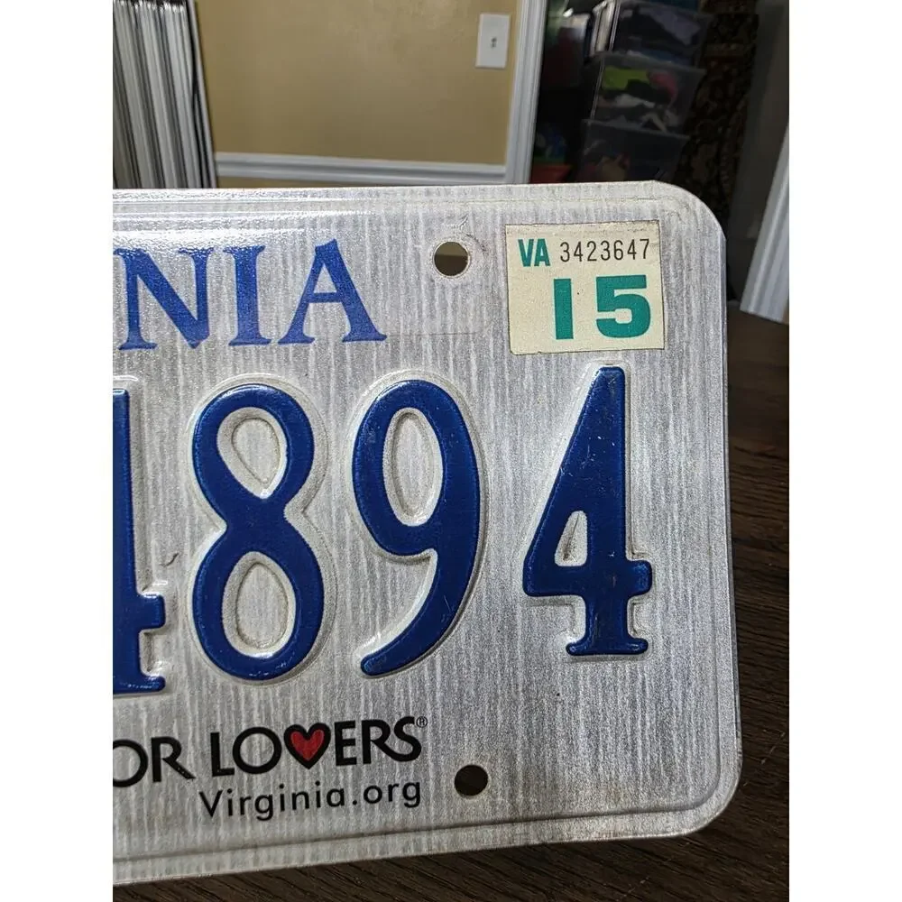 Vintage Virginia - Virginia is for Lovers US Car License Number‎ Plate VBH-4894